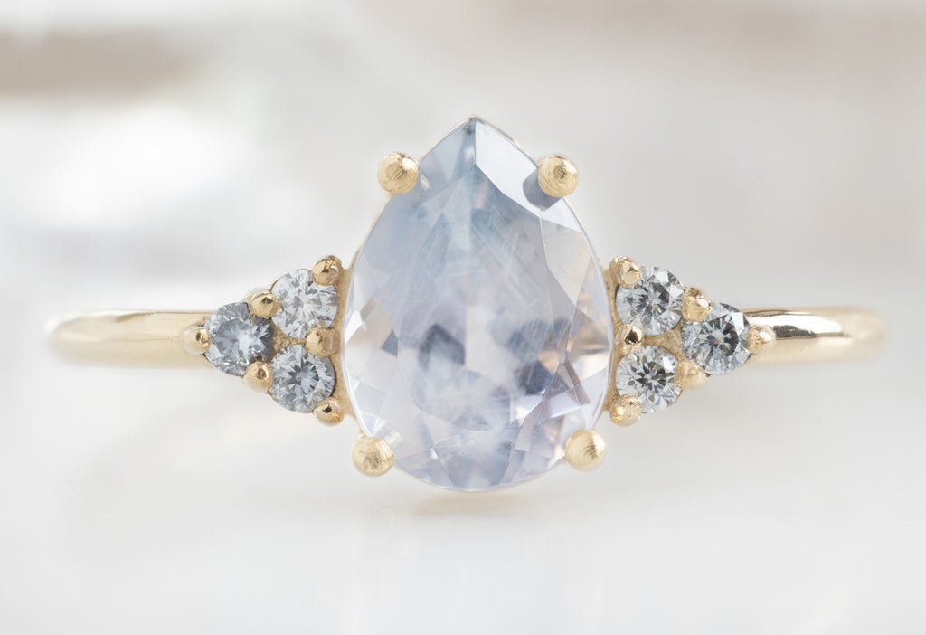 The Ivy Ring with a Pear-Cut Montana Sapphire