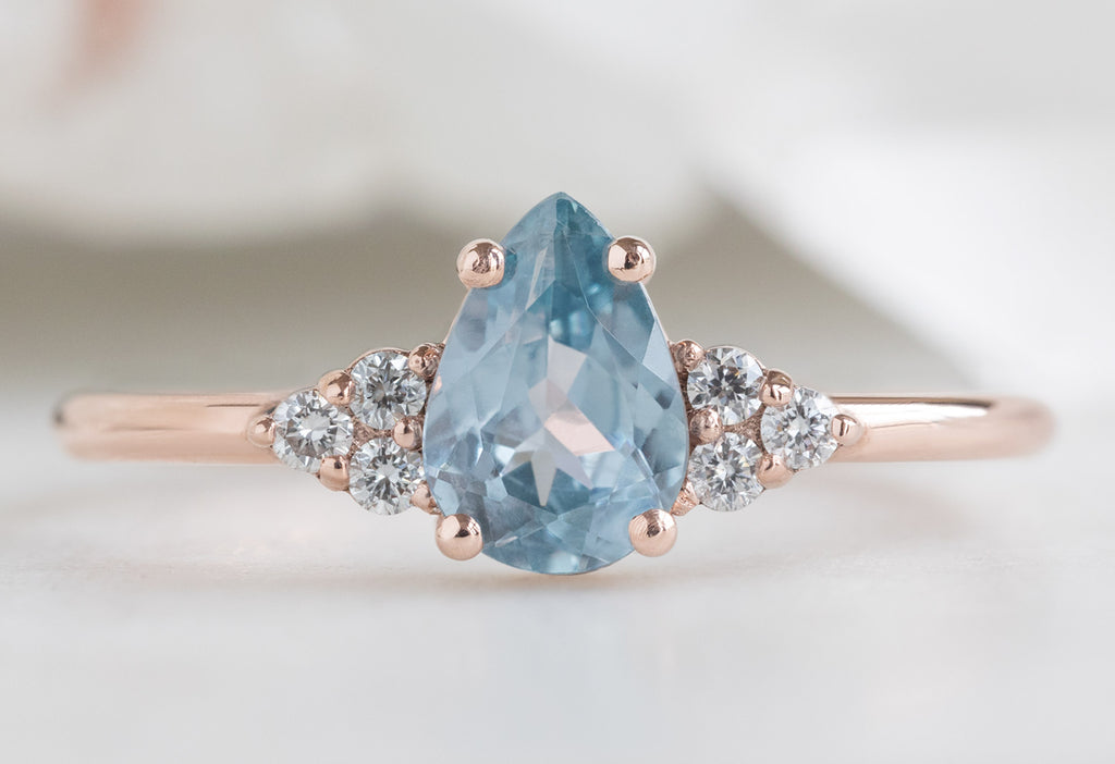 The Ivy Ring with a Pear-Cut Montana Sapphire