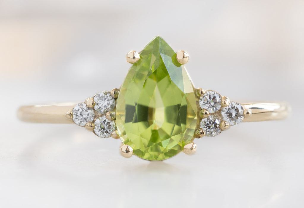 The Ivy Ring with a Pear-Cut Peridot
