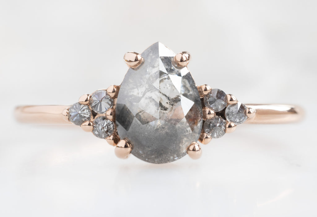 The Ivy Ring with a Rose-Cut Salt and Pepper Diamond
