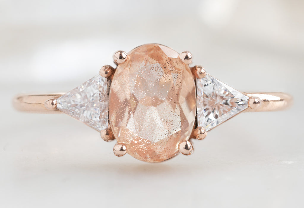 The Jade Ring with an Oval-Cut Sunstone