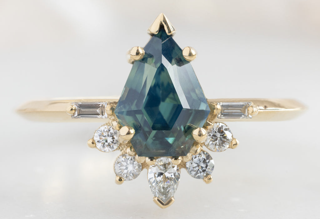 The Posy Ring with a Geometric Sapphire