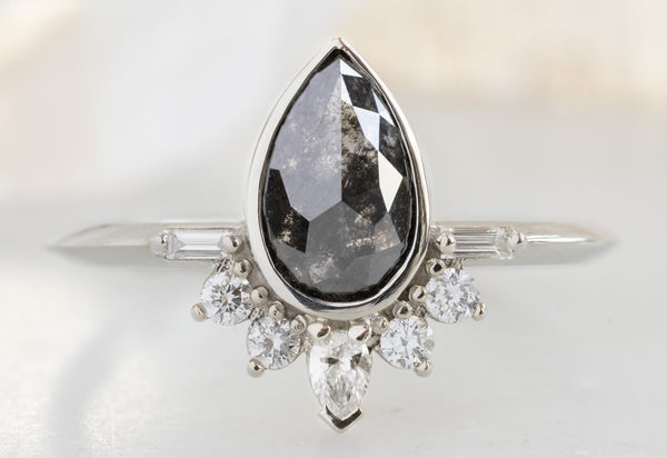 Black diamond silver engagement rings Clearance