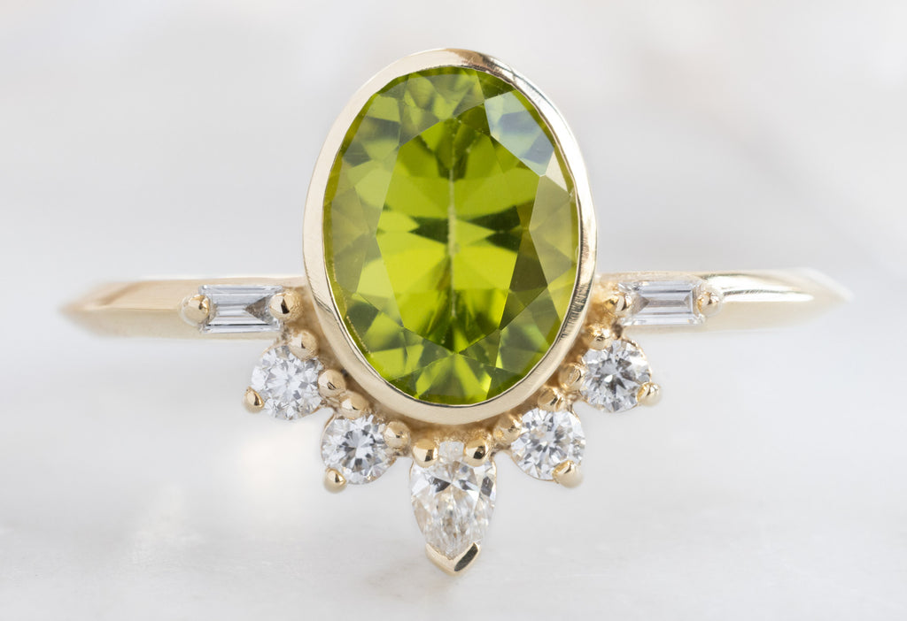The Posy Ring with an Oval-Cut Peridot