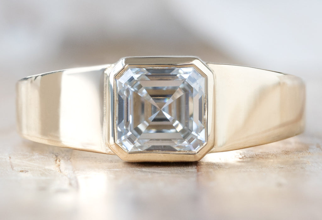 The Signet Ring with an Asscher-Cut Lab Grown Diamond