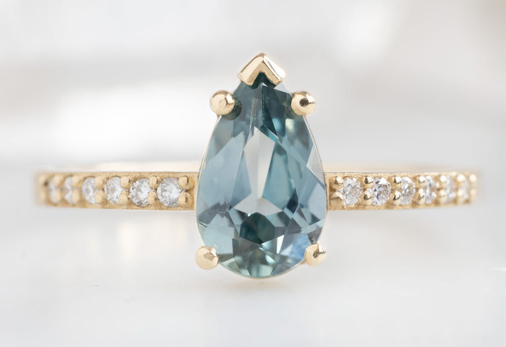 The Willow Ring with a Pear-Cut Montana Sapphire