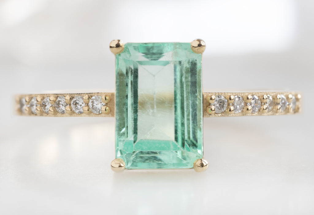 The Willow Ring with an Emerald-Cut Emerald