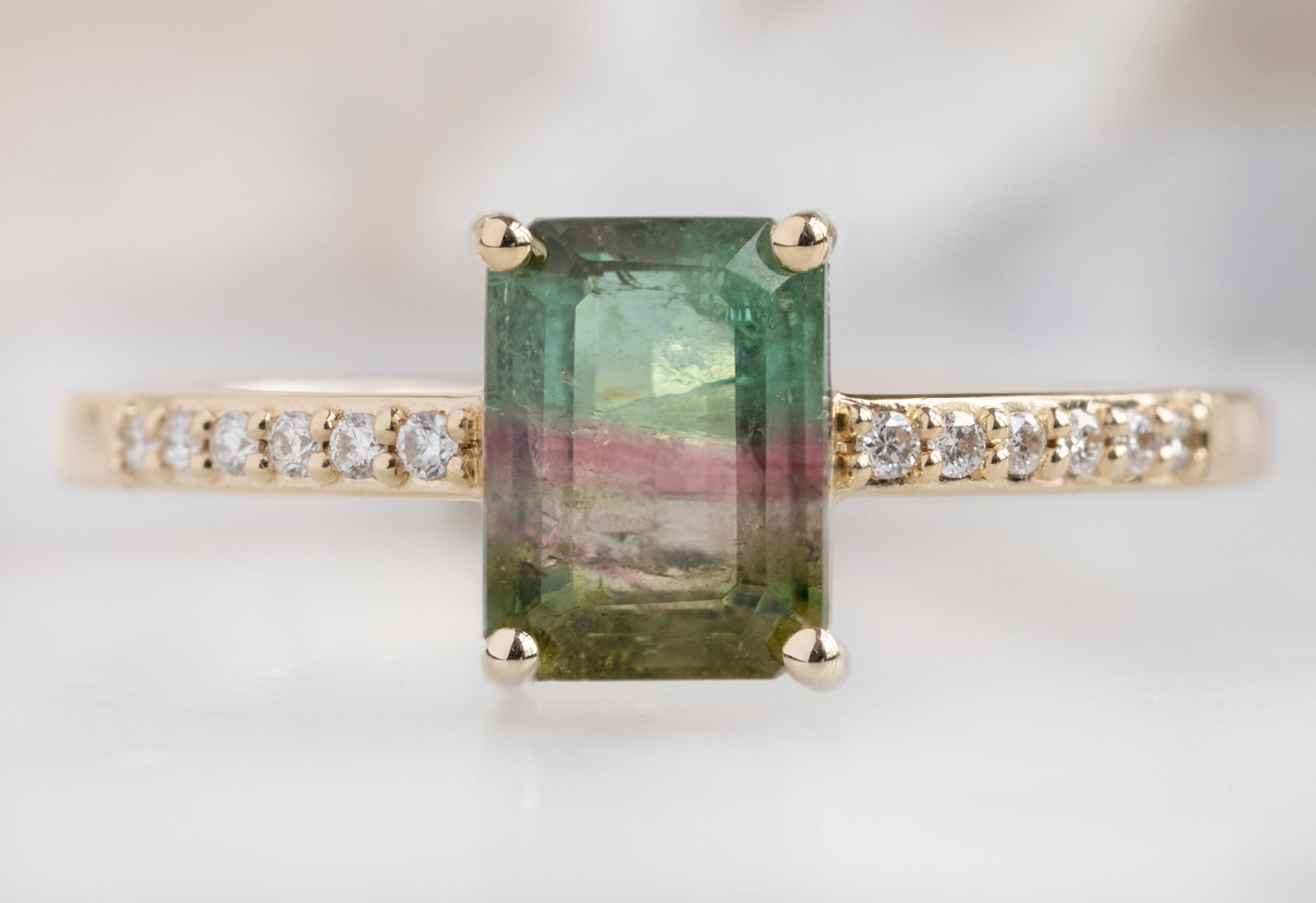 Tourmaline diamond engagement ring Clearance
