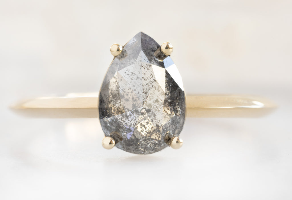 The Bryn Ring with a Rose-Cut Salt and Pepper Diamond