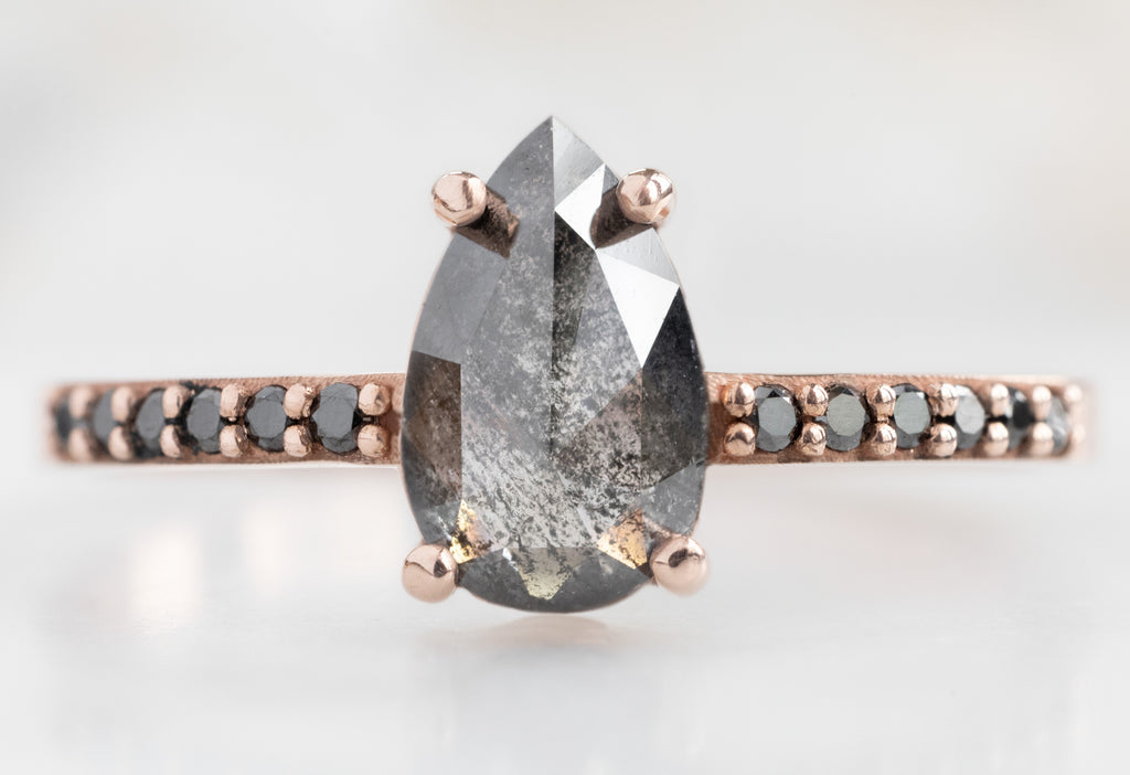 The Willow Ring with a Rose-Cut Black Diamond