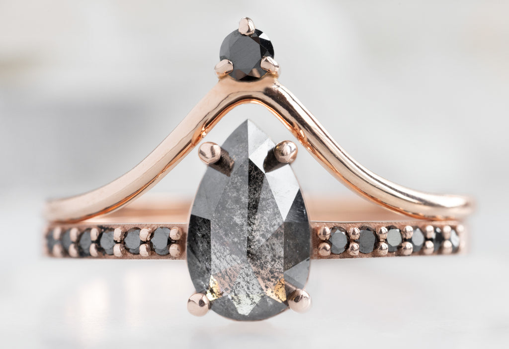 The Willow Ring with a Rose-Cut Black Diamond