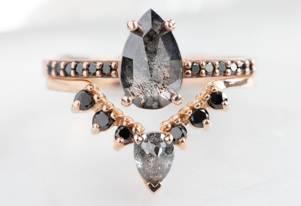The Willow Ring with a Rose-Cut Black Diamond