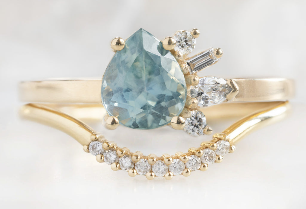 One of a Kind Sapphire & White Diamond Cluster Ring