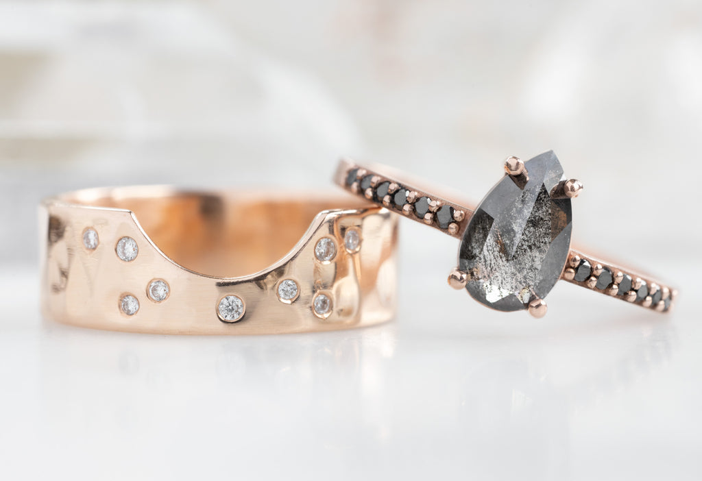 The Willow Ring with a Rose-Cut Black Diamond