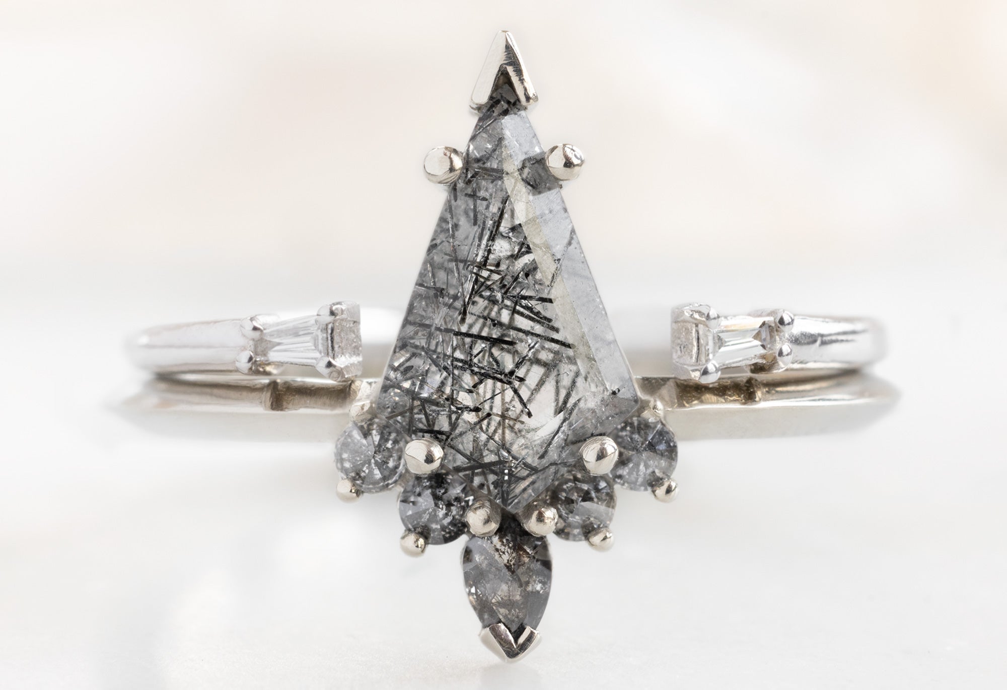 Alexis Russell - The Aster Ring with A Pear-Cut White Diamond