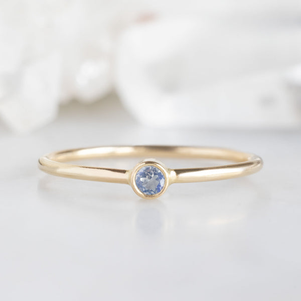 Alexis Russell Wedding Bands Moonstone Birthstone Stacking Ring | Yellow, Rose or White Gold