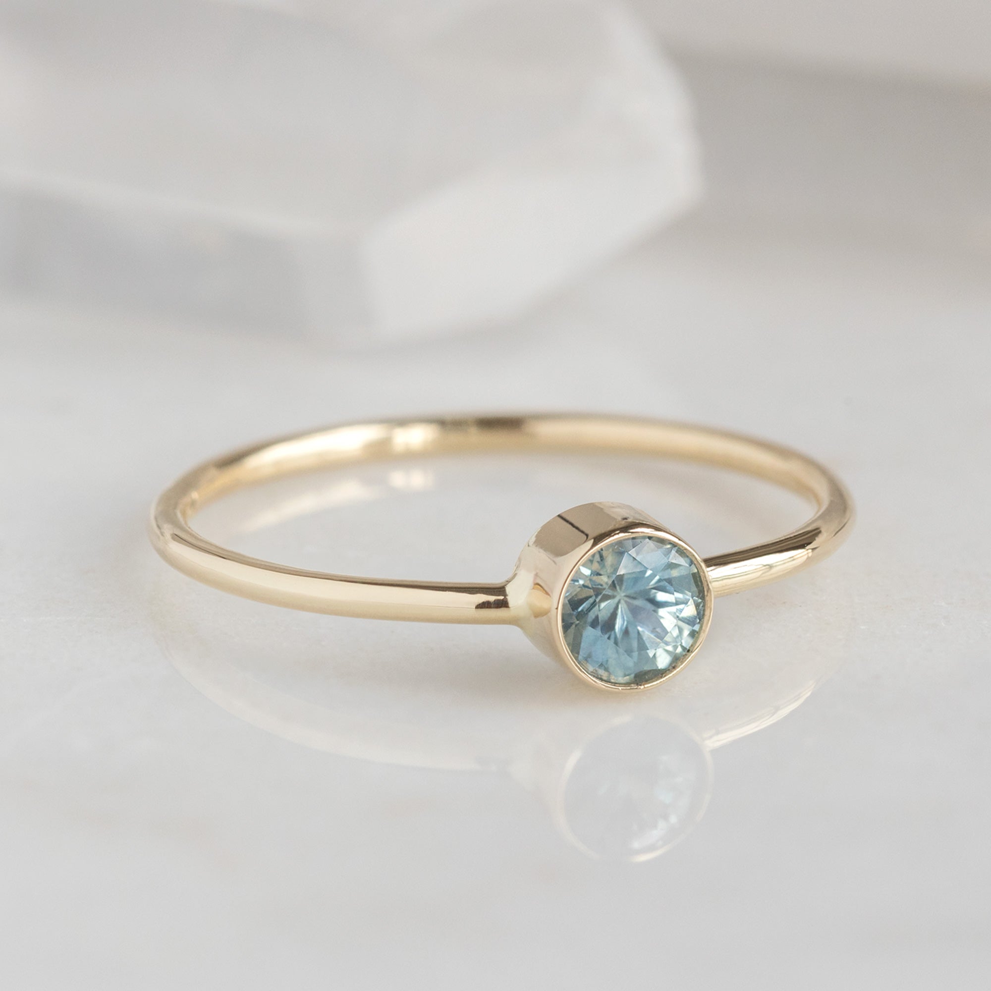 Montana Sapphire Stacking Ring | Yellow, Rose or White Gold