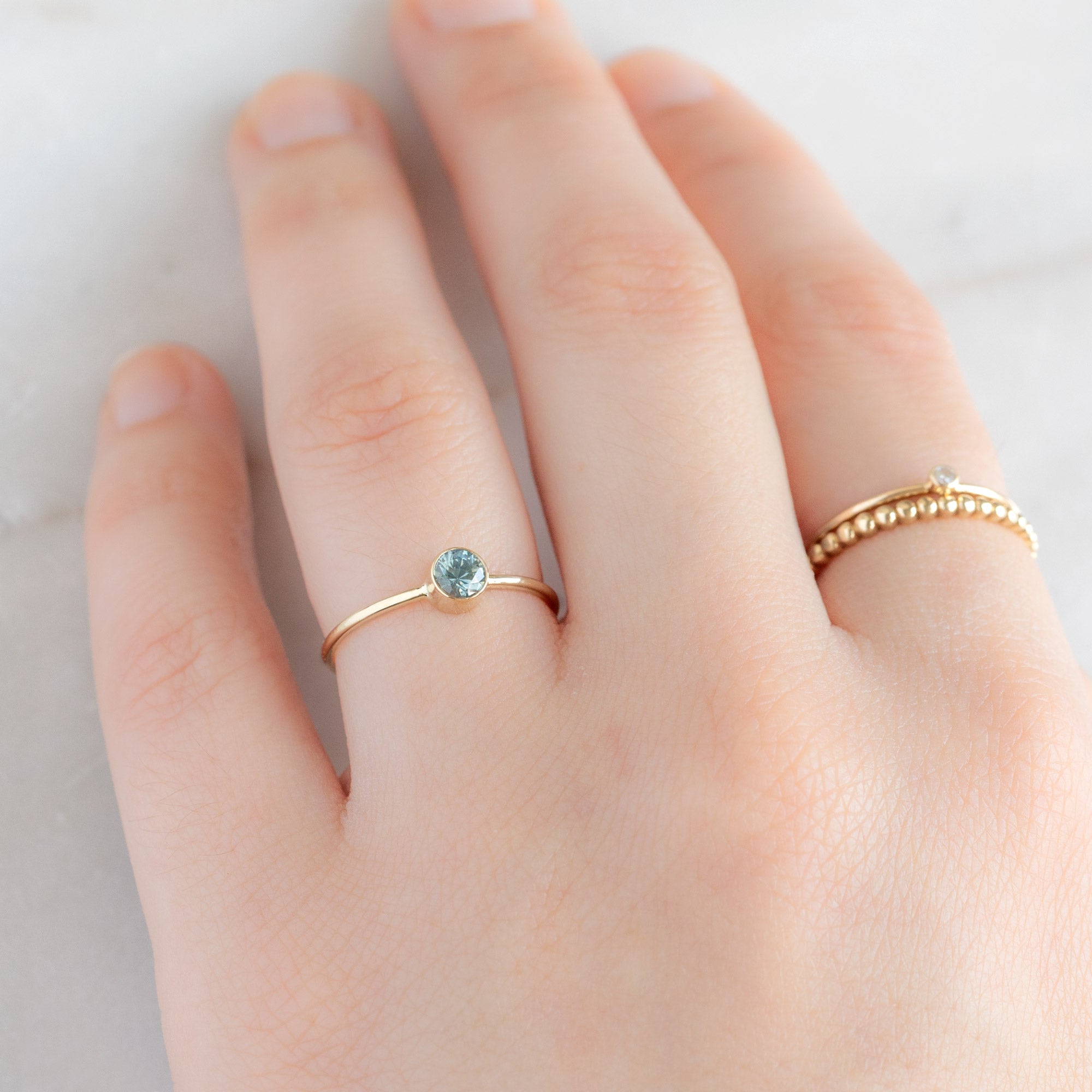 Montana Sapphire Stacking Ring | Yellow, Rose or White Gold