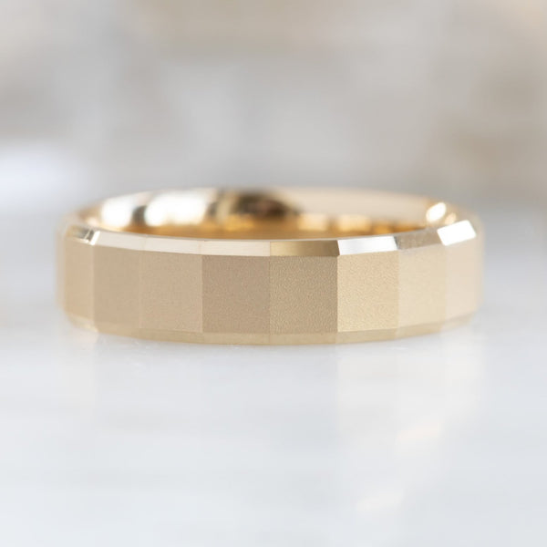 Alexis Russell The Faceted Gold Wedding Band 14K Yellow Gold