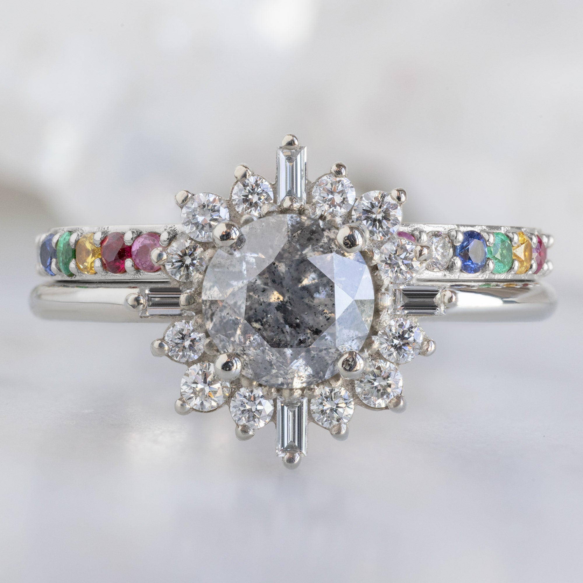 Rainbow Sapphire Pavé Eternity Band | Yellow, Rose or White Gold