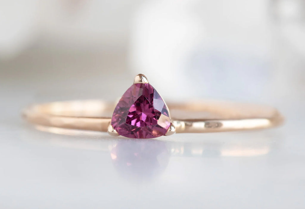 Pink Garnet Crown Ring-14k Rose Gold