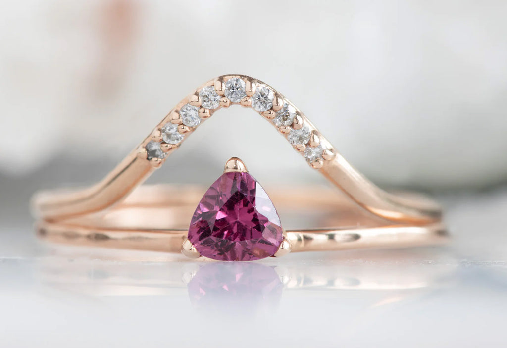 Pink Garnet Crown Ring-14k Rose Gold