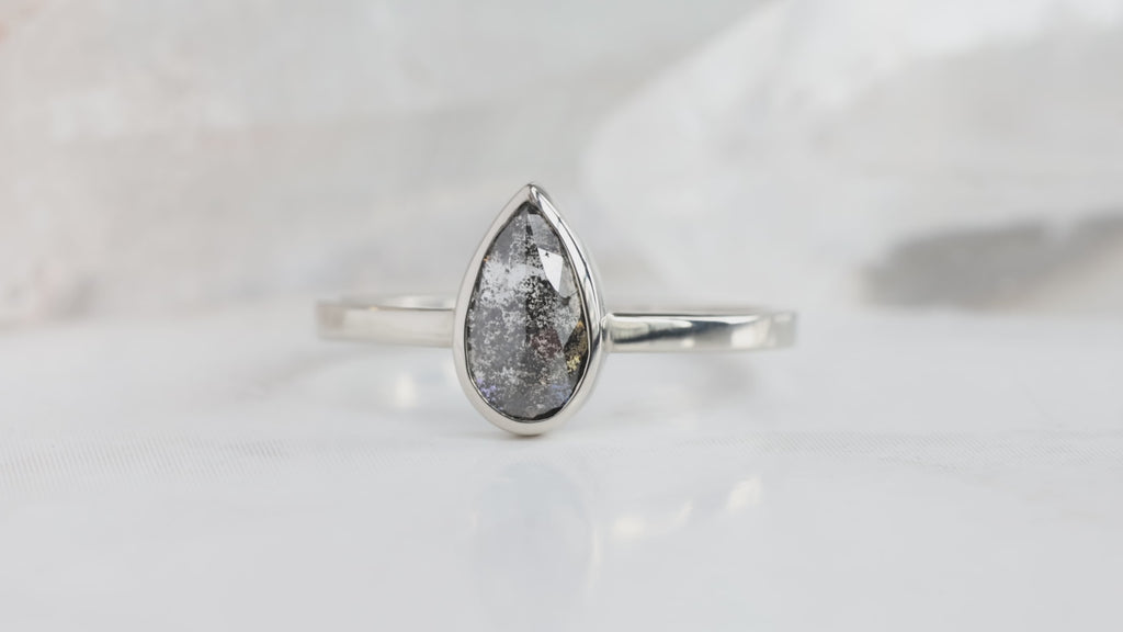The Hazel Ring with a Rose-Cut Black Diamond