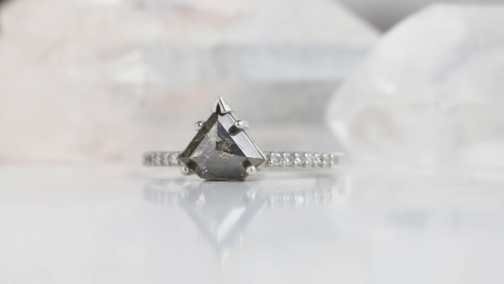 The Willow Ring with a Shield-Cut Black Diamond