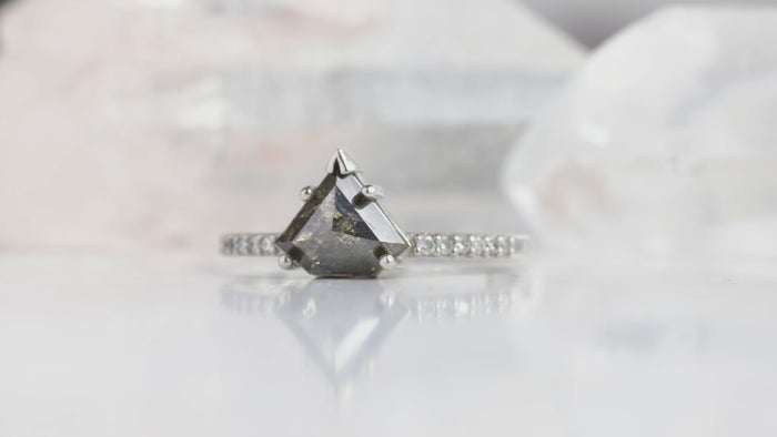 The Willow Ring with a Shield-Cut Black Diamond
