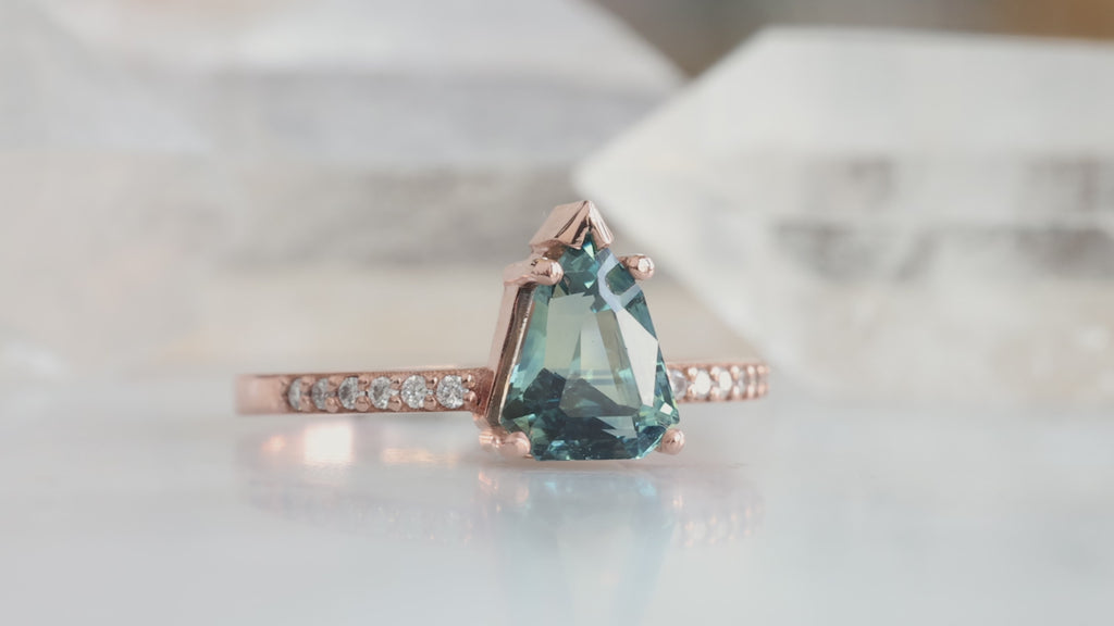 The Willow Ring with a Geometric Sapphire