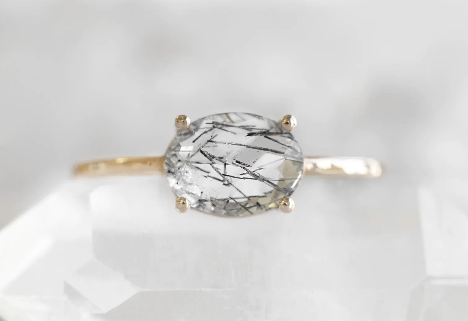 Tourmalated quartz ring deals