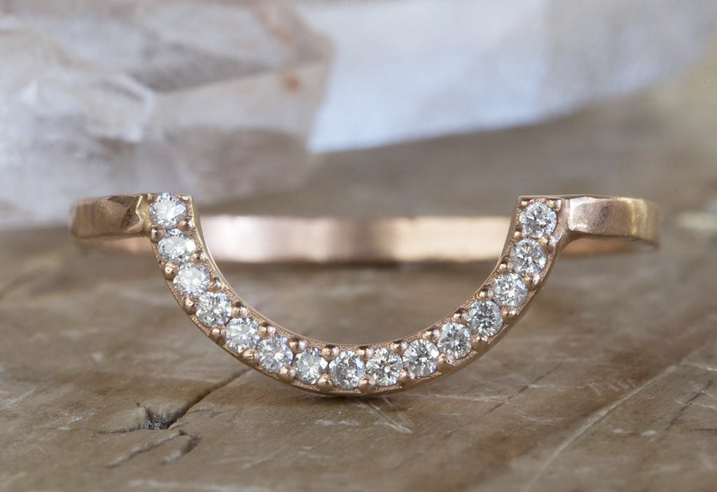 Custom Pavé Diamond Arc Stacking Ring