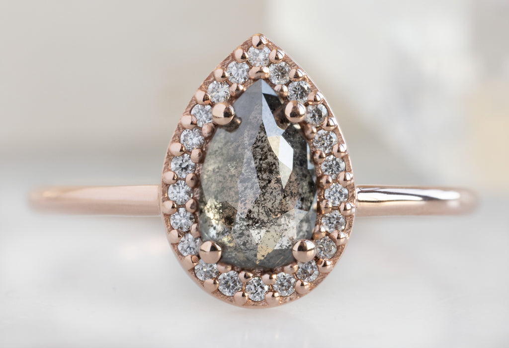 The Dahlia Ring with a Rose-Cut Salt and Pepper Diamond