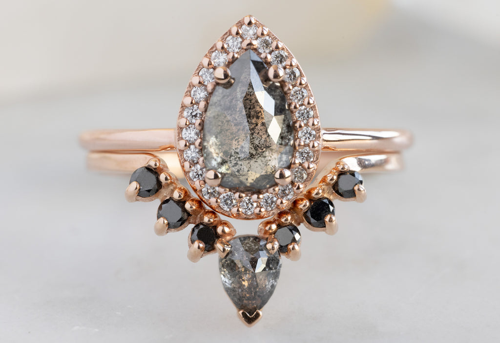 The Dahlia Ring with a Rose-Cut Salt and Pepper Diamond
