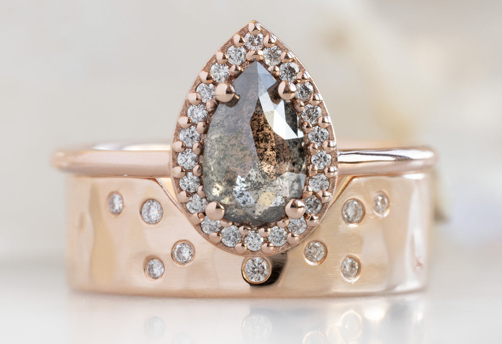 The Dahlia Ring with a Rose-Cut Salt and Pepper Diamond