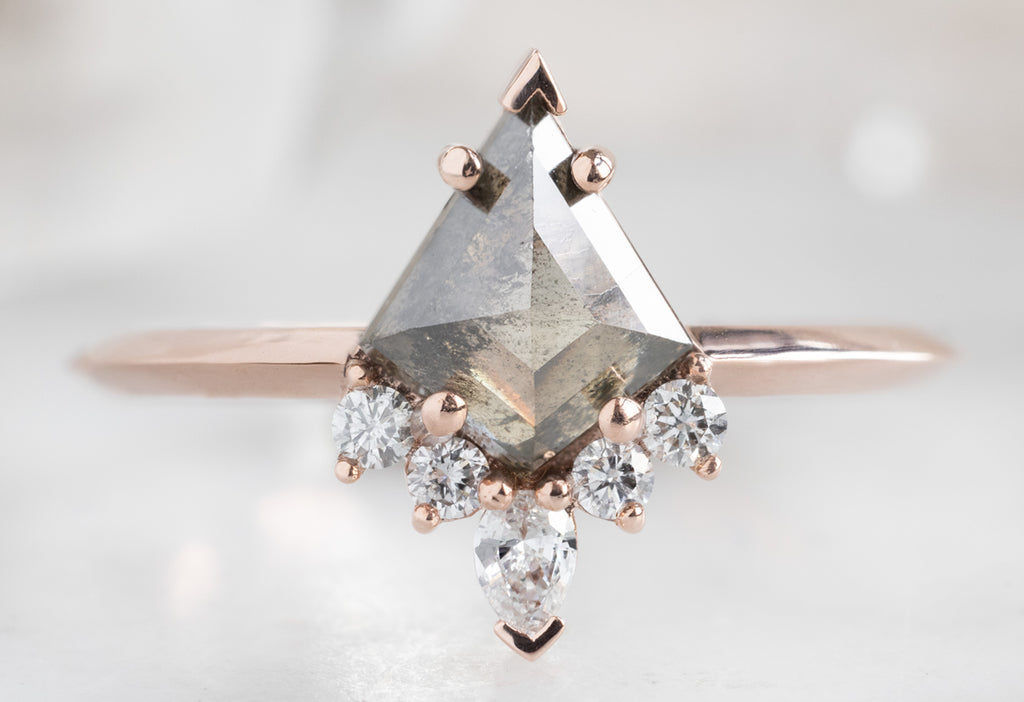 The Aster Ring with a Kite-Shaped Salt and Pepper Diamond