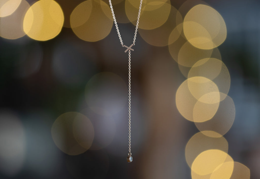 'XO' Diamond Lariat Necklace