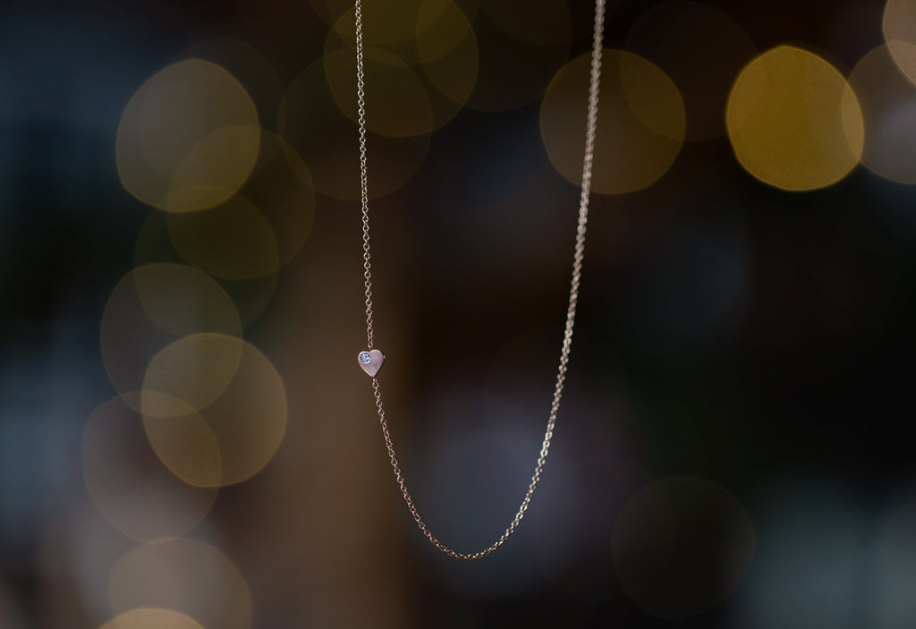 Sweetheart Diamond Necklace-Rose Gold