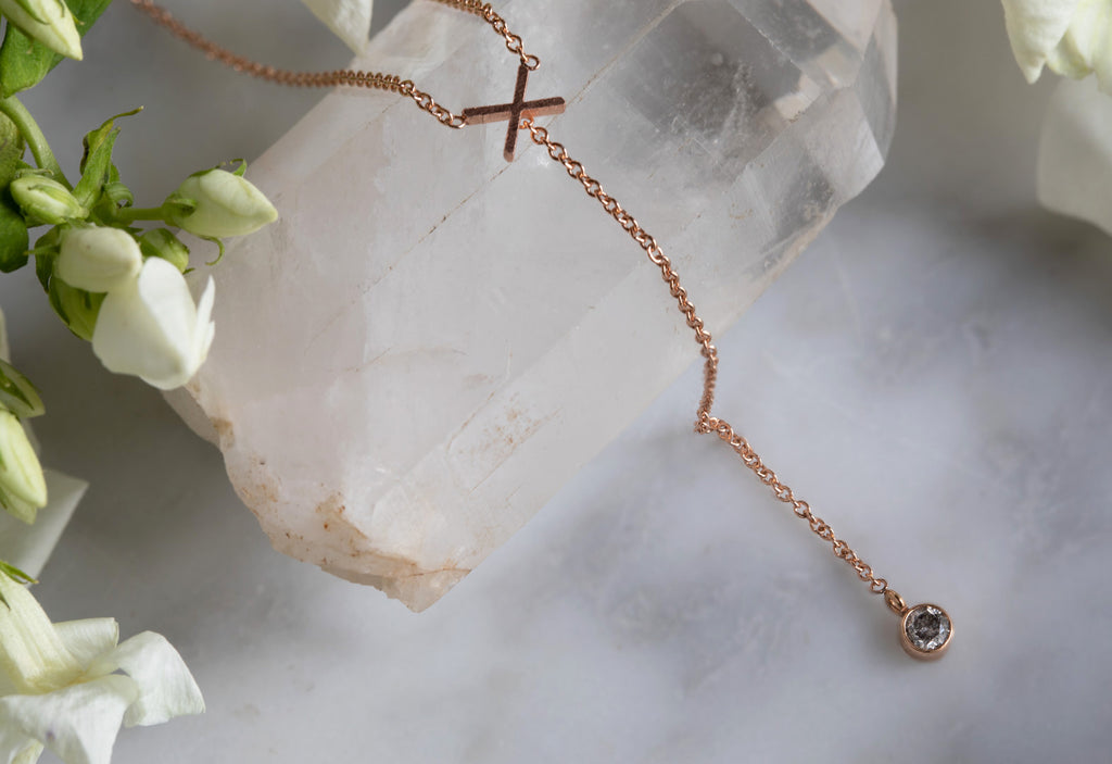 'XO' Diamond Lariat Necklace