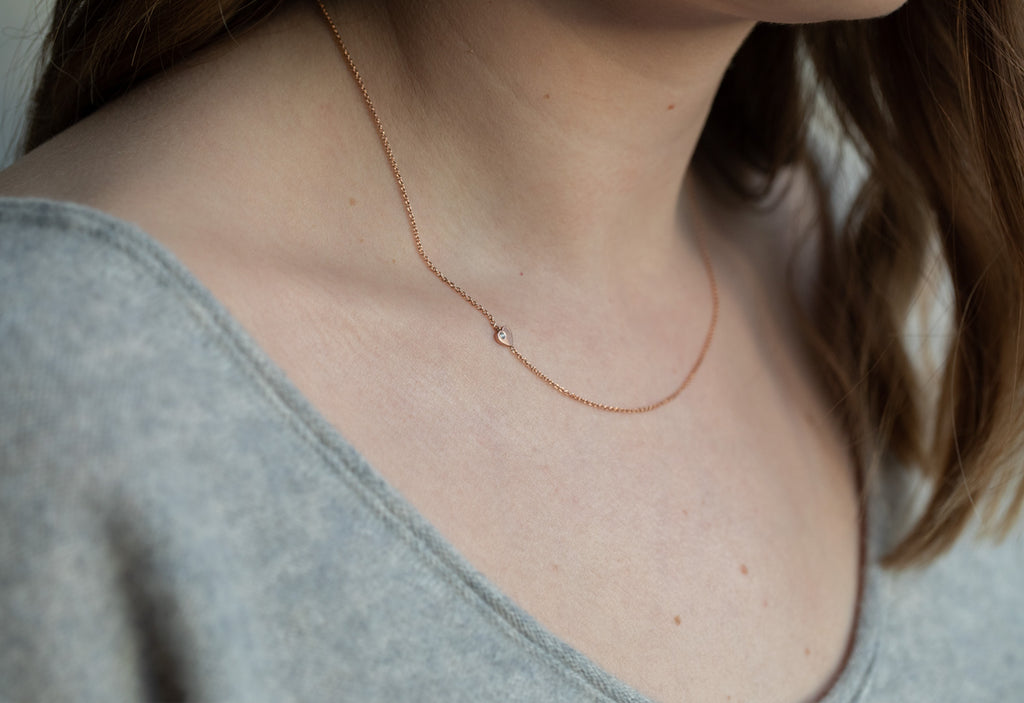 Sweetheart Diamond Necklace-Rose Gold