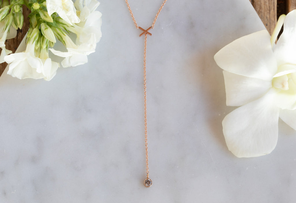 'XO' Diamond Lariat Necklace