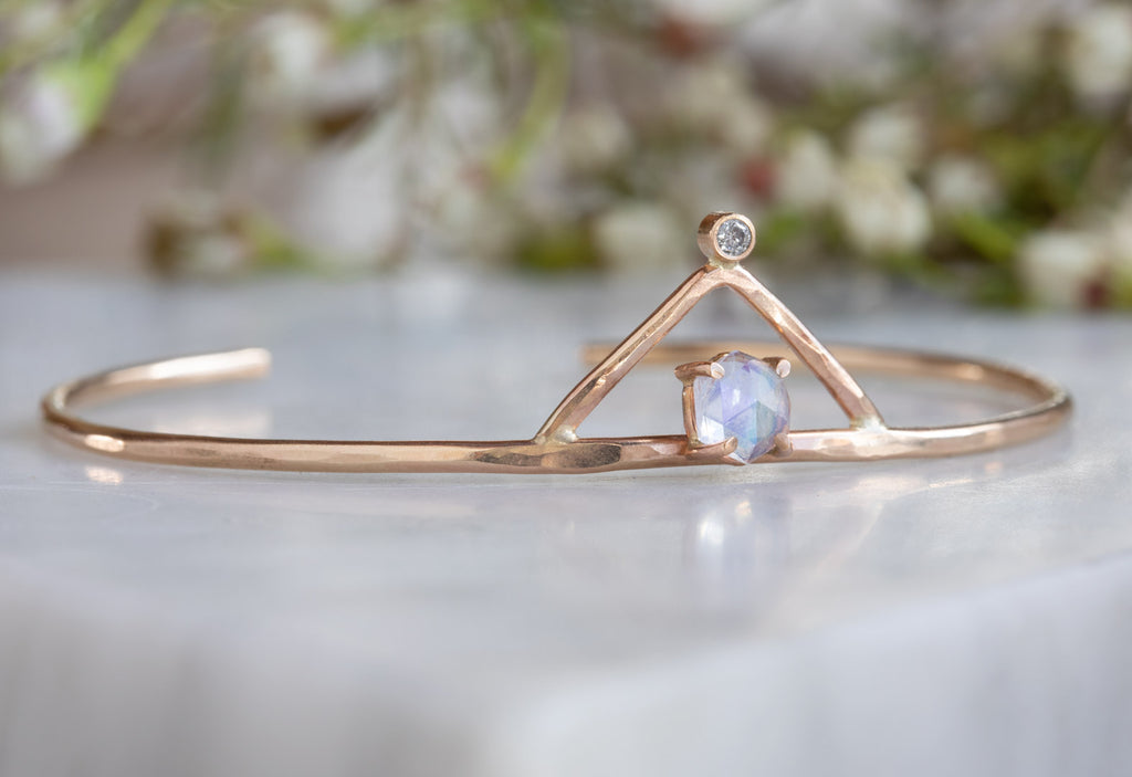 Moonstone + Diamond Crown Bracelet