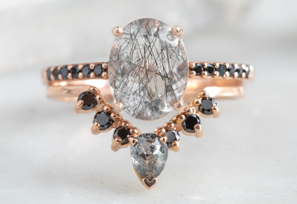 The Willow Ring with an Oval-Cut Tourmaline In Quartz