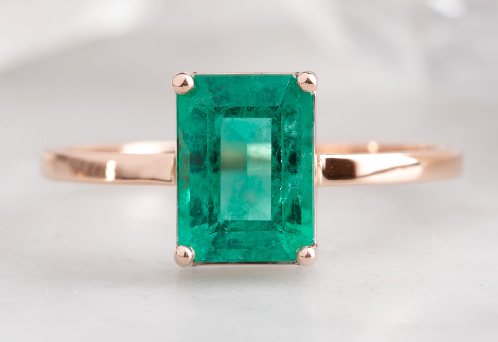 Large One of a Kind Emerald Engagement Ring