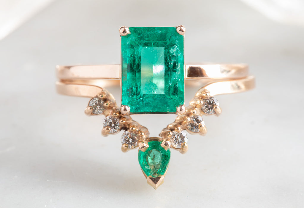 Large One of a Kind Emerald Engagement Ring