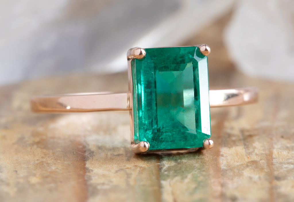 Large One of a Kind Emerald Engagement Ring