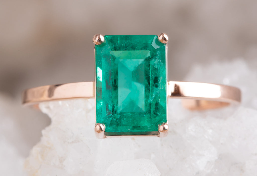 Large One of a Kind Emerald Engagement Ring