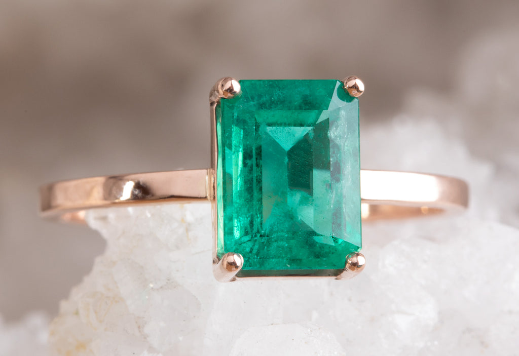 Large One of a Kind Emerald Engagement Ring