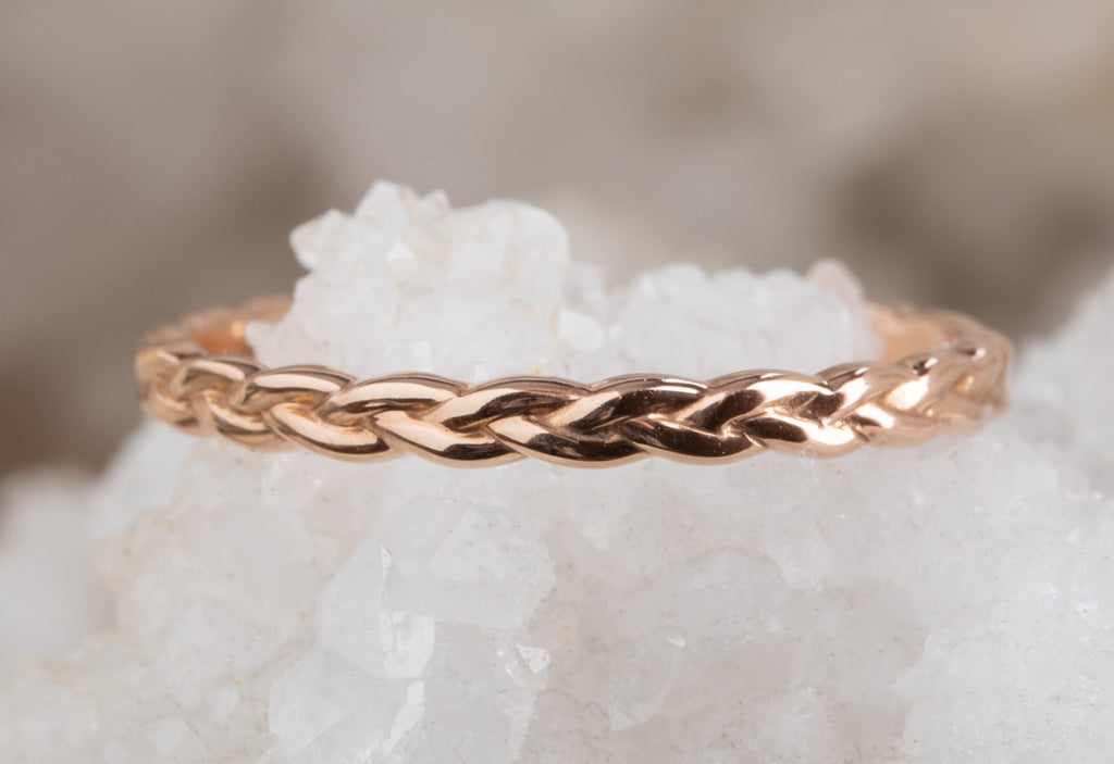 14k Gold Braided Stacking Band