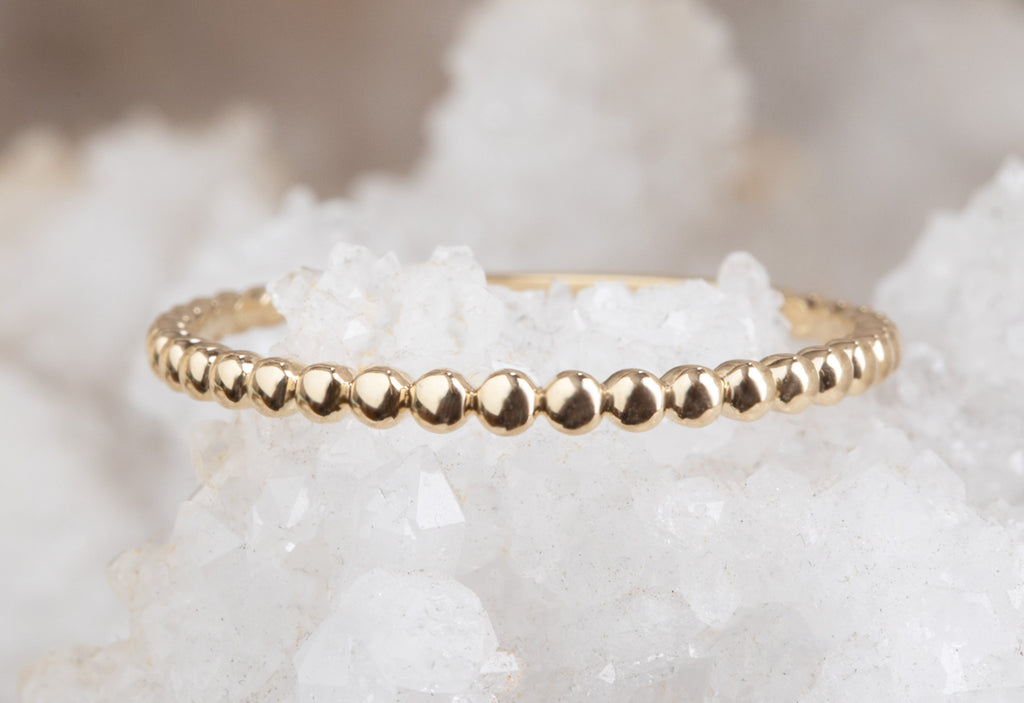 Gold Beaded Stacking Band